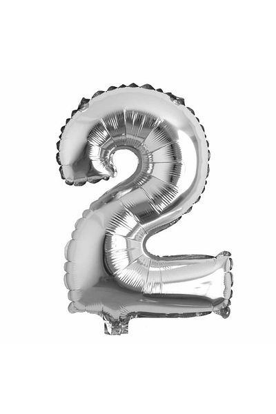 Kavalingo 34 Inch 75 Cm Number Foil Balloon - 2 Silver