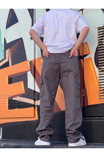 ElitWear Erkek Baggy Kalıp Yan ve Arka Cepli Bol Pantolon