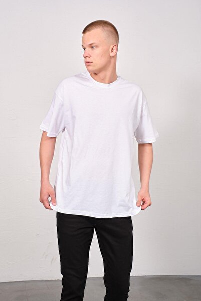 C&City Men's Oversize Crew Neck T-Shirt 991 - Black/White Set of 2