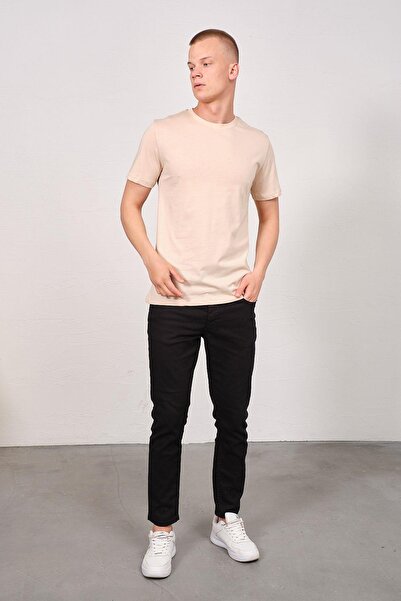 C&City Men's Crew Neck Regular Fit T-Shirt 990 - Indigo/Beige Set of 2