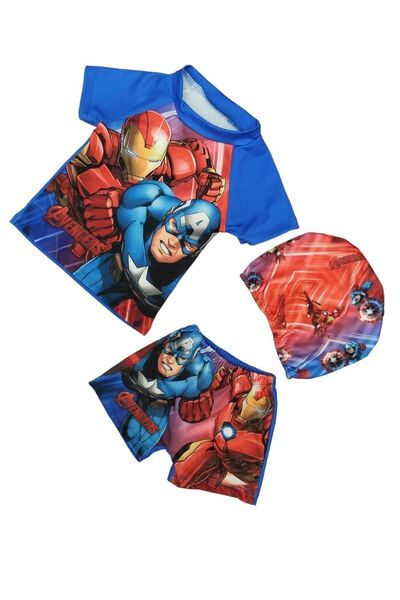 YDBKStore Erkek (2-8YAŞ)film Karakter Baskılı Güneş Koruyucu Mayo 3'lü Takım(...