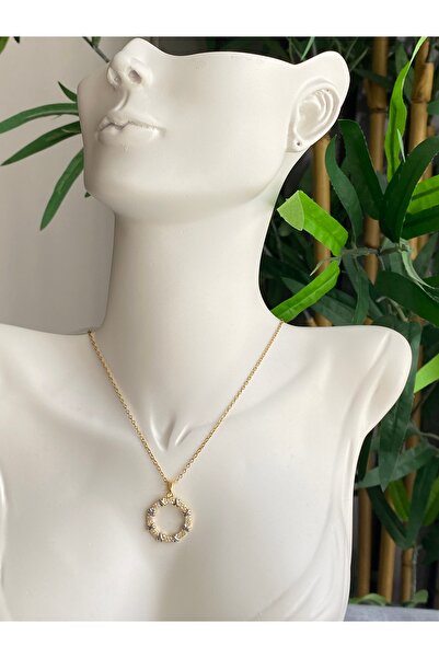 Lucios xoxo - قلادة من الفولاذ المقاوم للصدأ بتفاصيل حجر (46 سم)