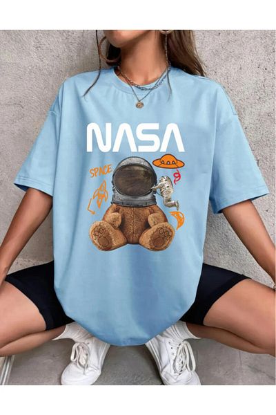 Evomind 1 tricou este un cadou pentru achiziții de 5 și mai sus în coș - Tricou oversize unisex cu imprimeu Nasa Bear