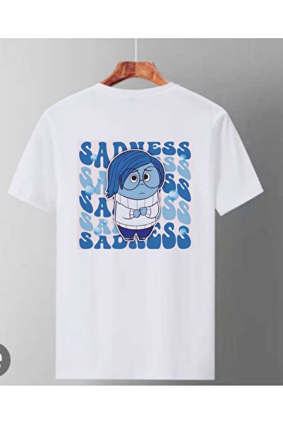 Elvino White Inverted Face Characters Front Back Printed Oversize Unisex Tshirt