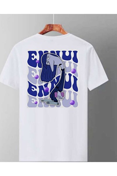 Elvino Tricou unisex supradimensionat cu caractere albe cu fața inversă față ...