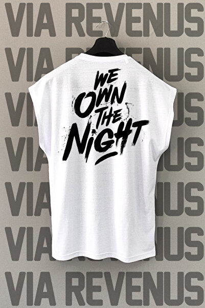 Vordevia Λευκό αθλητικό μπλουζάκι με στάμπα στην πλάτη 'We Own The Night'