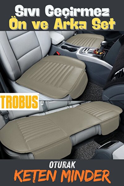 TEKNOCLUB وسادة مقعد السيارة الأمامية والخلفية المقاومة للماء من الكتان وسادة...