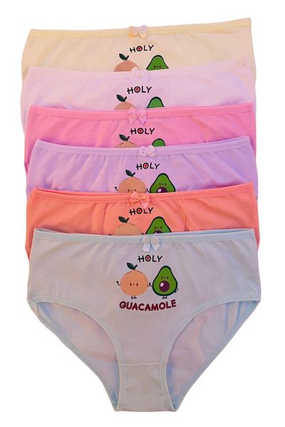 Miss Blue Moon Girl's Colorful Printed Panties 6 Pieces 6115