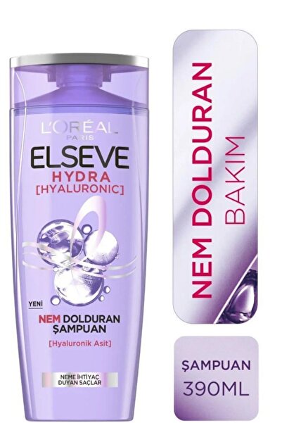 ELSEVE L'Oréal Paris Elseve Hydra [Hyaluronic] Nem Dolduran Şampuan 390 ml 3 Adet