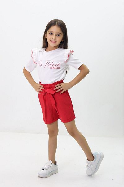 GZT TEKSTİL Colorful Summer Shorts Set for Girls