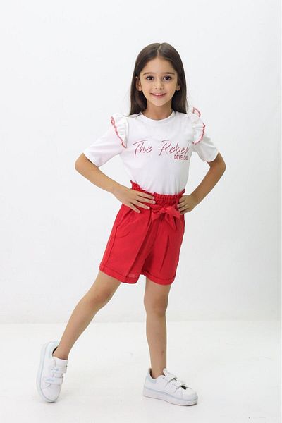 GZT TEKSTİL Colorful Summer Shorts Set for Girls