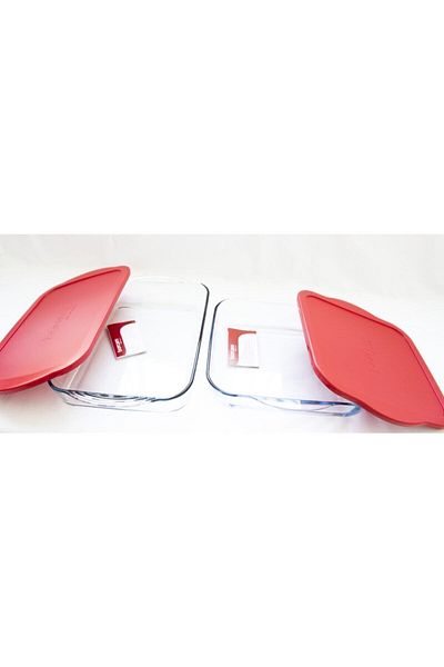 Paşabahçe Borcam Red Plastic Covered Square Tray and Rectangular Tray 59024-59124 Fma03122 Fma04603