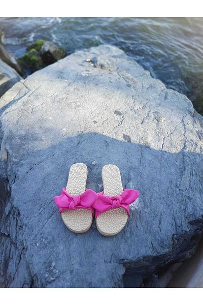 Moda fiesta Φιόγκος Γυναικείες ψάθινες παντόφλες Μαλακή σόλα Daily Sea Beach Slippers