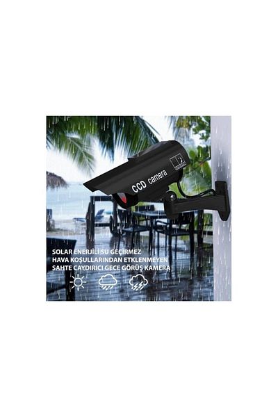 Technoi Solar Powered Waterproof Outdoor Fake Security Camera Realistic Appearance