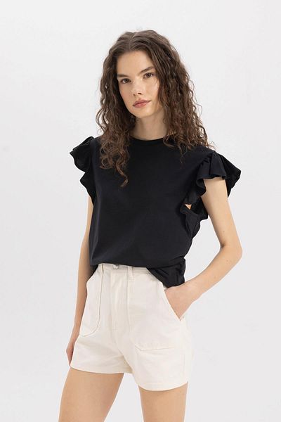DeFacto Regular Fit Crew Neck Combed Cotton Short Sleeve T-Shirt X7051Azns