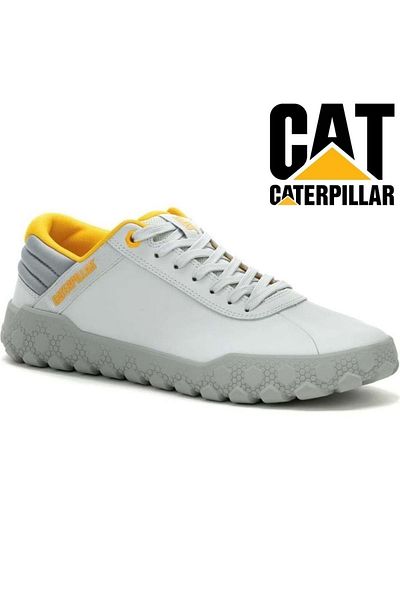 Cat Caterpillar P111335 Hex + Shoes Casual Men's Shoes GRAY-YELLOW