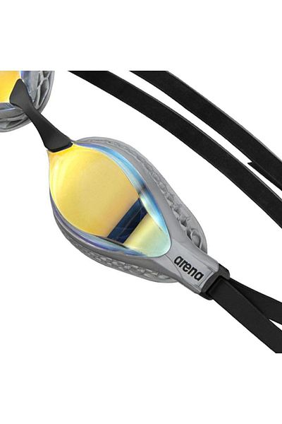 ARENA Unisex Air-Speed Mirror Yellow-Grey Swimming Goggles
