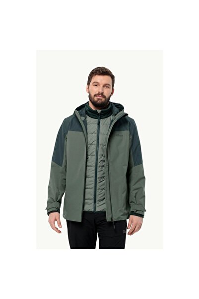 Jack Wolfskin GLAABACH 3IN1 JKT M Kaz Tüyü Yeşil Erkek Mont 1115291-4161