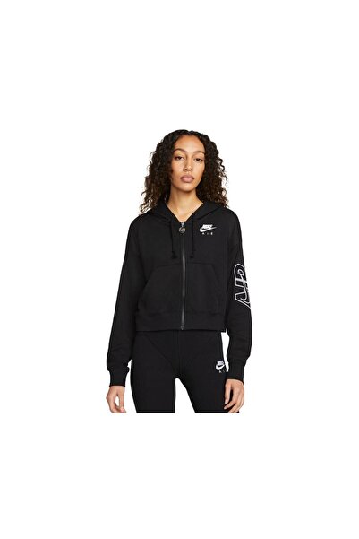 Nike W NSW AIR FLC TOP FZ SİYAH Kadın Sweatshirt