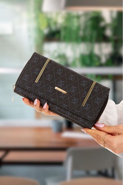 Adelina Bags Női mintás pénztárca papírpénzzel és kártyatartó rekesszel és cipzárral