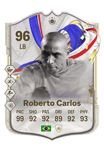 BERKANTTP مجموعة بطاقات روبرتو كارلوس FC رقم 24 Greats of the Game Icon Fut