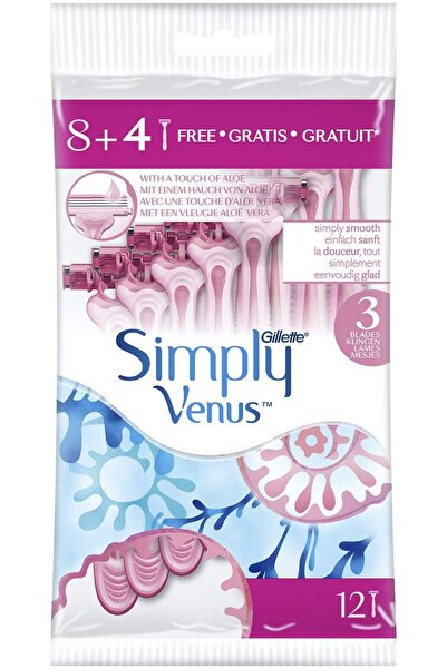 Gillette Simply Venus Women’s Disposable Razor | 3-Blade Pivoting | 12 pcs | ...