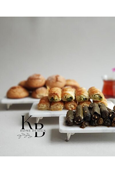 kbhome MERMER 3 LÜ SUNUM TABAĞI (GÜMÜŞ DETAYLI)