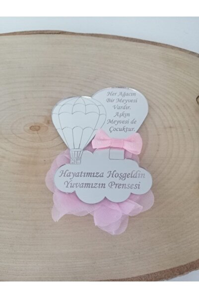 NATSA Kız Bebek Doğum Magneti Hediyelik Doğum Doğum Günü Magneti Gümüş Renk P...