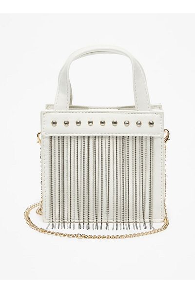 Flora Bella by Shoexpress Studded Crossbody Bag with Metallic Tassels and Chain Strap