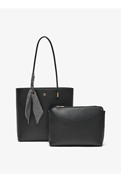 Flora Bella by Shoexpress Textured Tote Bag with Ribbon Detail and Pouch - W ...