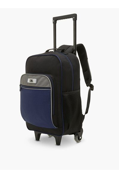 LBL by Shoexpress Colourblock Trolley Backpack with Retractable Handle - 44x16x30 cm