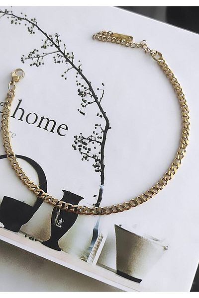 Atölye Eliz Surgical Steel 3 Mm Chain Anklet