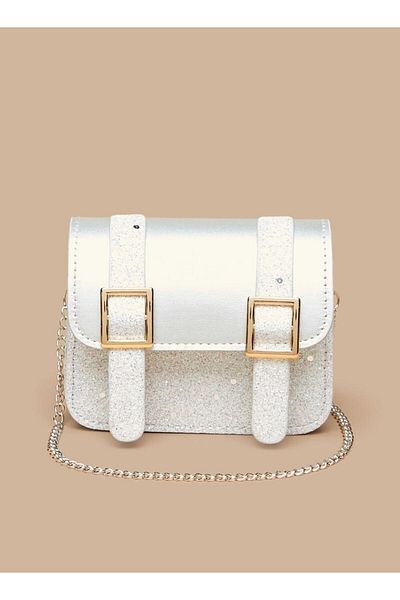 Flora Bella by Shoexpress Buckle Detail Crossbody Bag with Chain Strap and Magnetic Closure