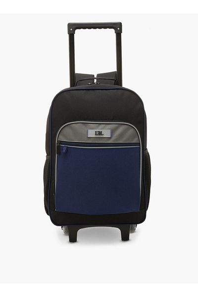 LBL by Shoexpress Colourblock Trolley Backpack with Retractable Handle - 44x16x30 cm