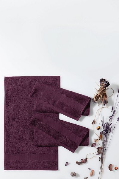 Yataş Essentials 3-Piece Guest Towel Set Fuchsia - 30X50 cm