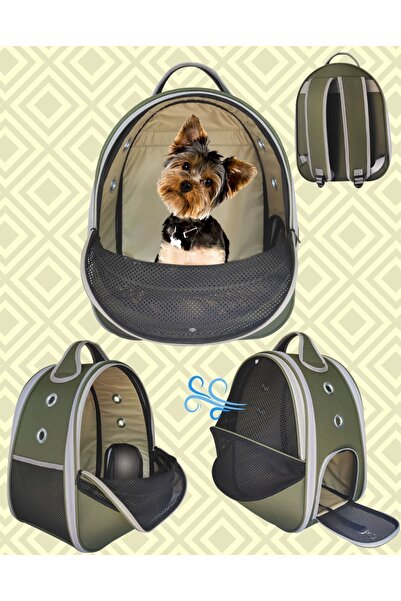 LAVİSTA Evcil Hayvan Fileli Sırt Taşıma Çantası Paris Haki