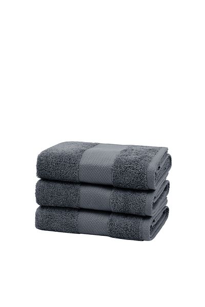 Yataş مجموعة مناشف اليد/الوجه/الرأس المكونة من 3 قطع من Essentials أنثراسايت - 50x90 سم