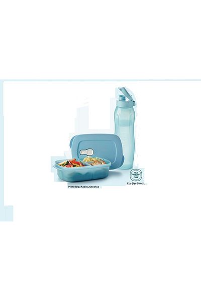Tupperware Nutrition Set Ocean Micro Compartment Nutrition & Wipe Bottle 1 Liter