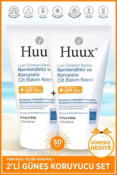 Huux Lazer Epilasyon Ve Ağda Sonrası Cilt Bakım Ve Güneşten Koruyucu Losyon K...