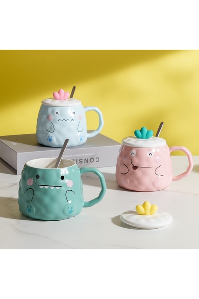 Livava Dinosaur Ceramic Mug, Blue, 13X8