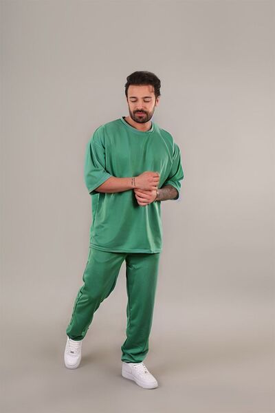 BayBayan Ανδρικό σετ καλοκαιρινής πιτζάμες με κοντό μανίκι με τσέπες με λαιμό...