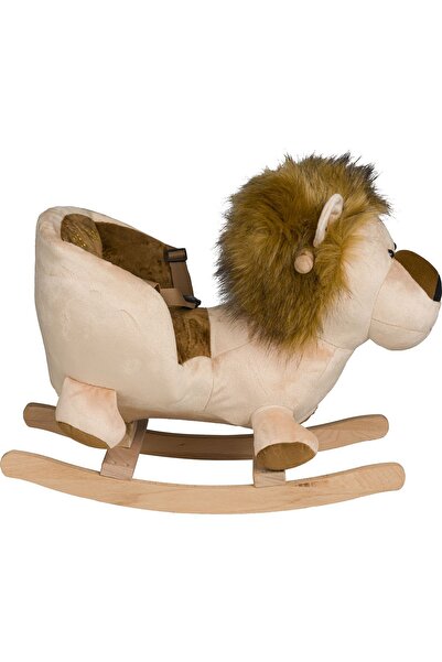 POLLY BABY Eğitici Peluş Sallanan At Ahşap Sallanan At ve Aslan