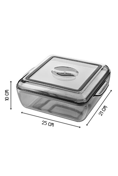 Vienev 2-Piece Acrylic Square Storage Container - Food Storage Container 2 Liters