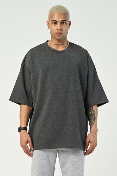 BayBayan Ανδρικό Oversize βαμβακερό T-Shirt - Crew Neck