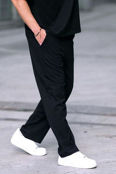 BayBayan Ανδρικό πιτζάμες Oversize - Άνετο χτενισμένο βαμβακερό, ελαστική μέση