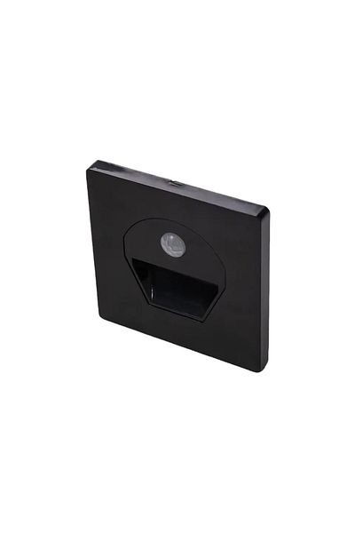 Cata 3000K Daylight Stair Lighting Fixture - Black Case - 1 W Sensor - Square CT-5170SG