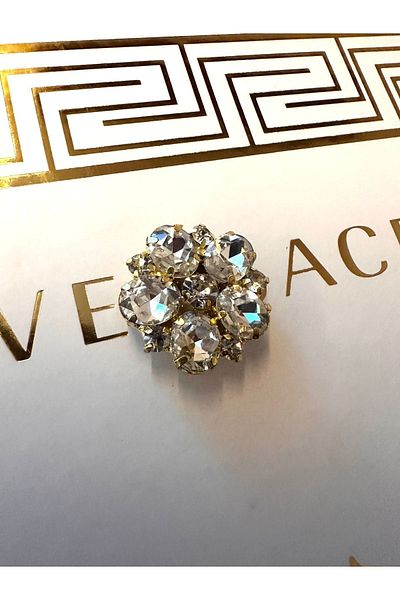 ODDA TASARIM ATÖLYESİ White crystal stone plug-sticker bottom clip no-tie seamless button
