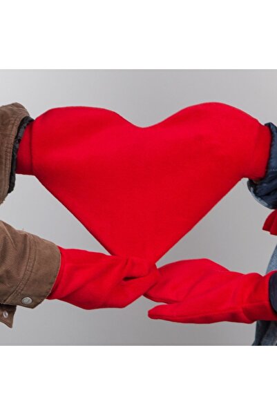 Hediyesepeti Love Glove - Fleece Lover Glove - Heart Shaped Lover Glove Combination