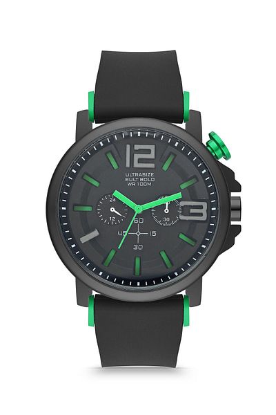 Zzla Unisex Black Green Wristwatch
