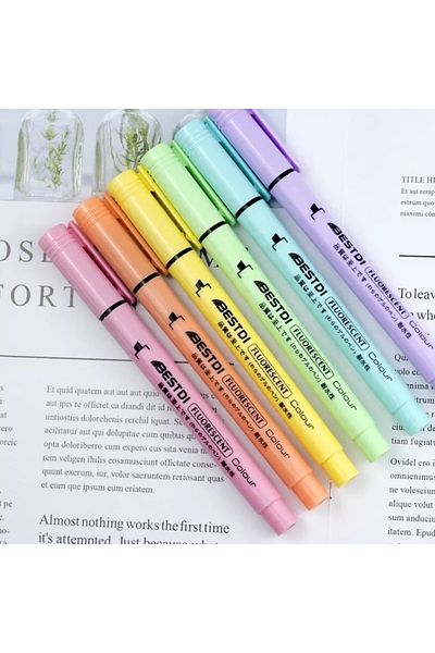 Tahtakale Hobi Art Professional Highlighter 6 Pack Pastel Colors